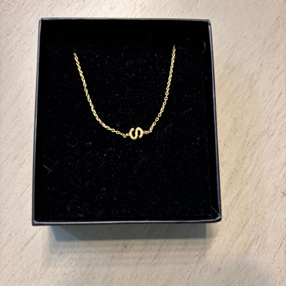 Elegant Gold 'S' Pendant Necklace